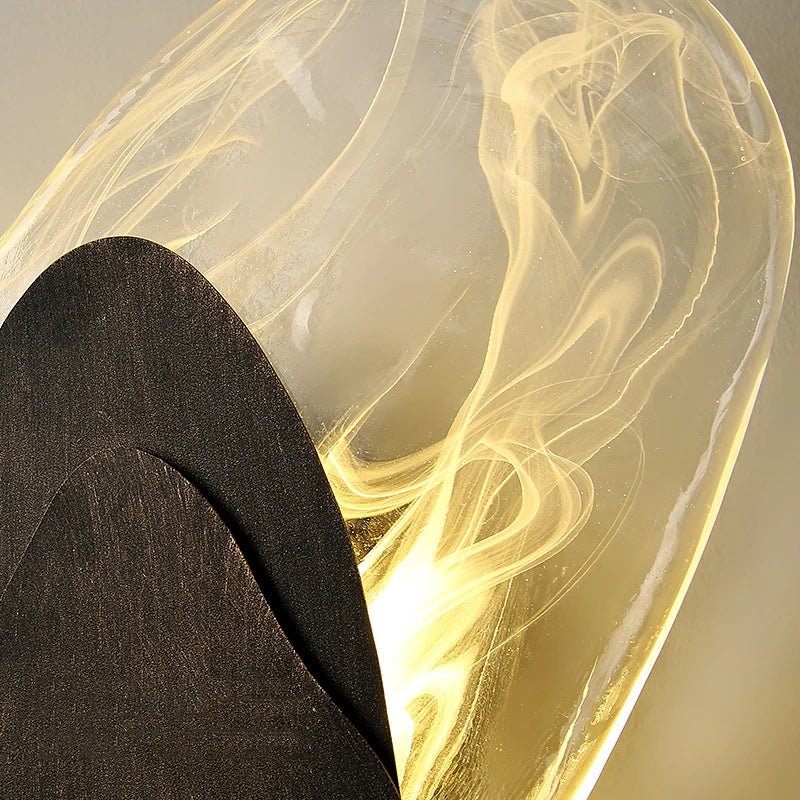 Applique murale Scandinave en verre transparent noir et or - Lumeria