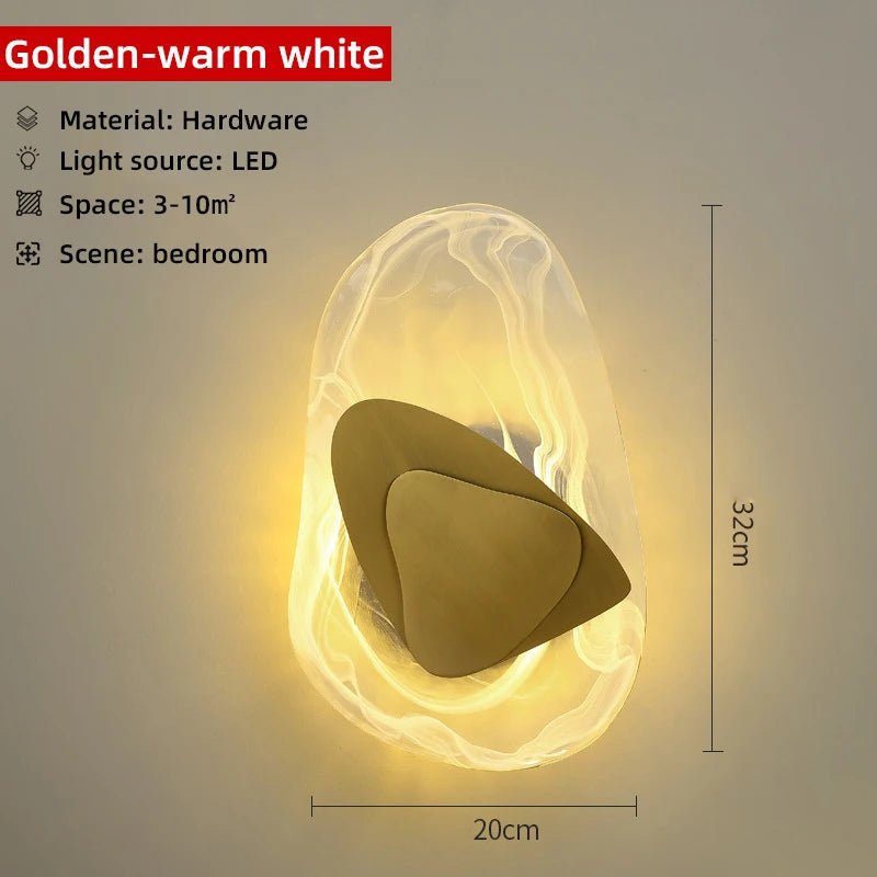 Applique murale Scandinave en verre transparent noir et or - Lumeria