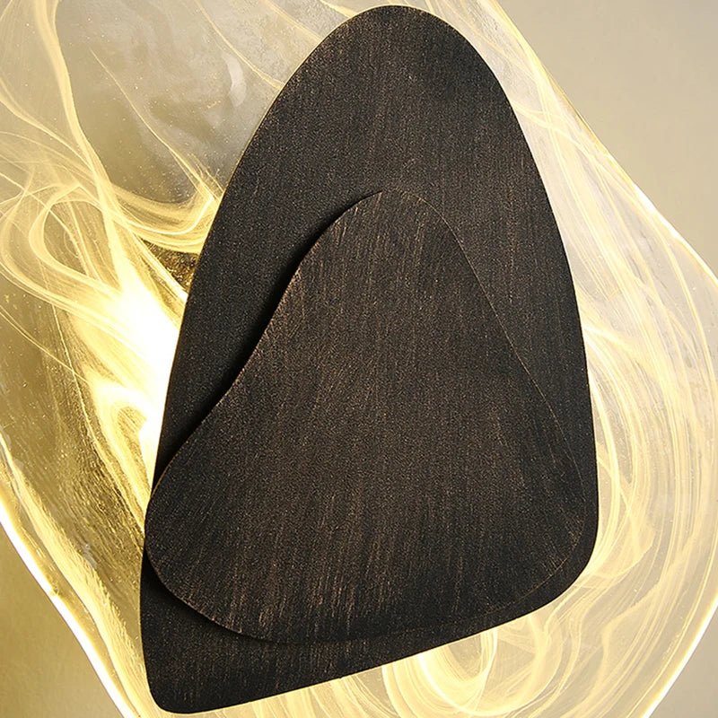 Applique murale Scandinave en verre transparent noir et or - Lumeria