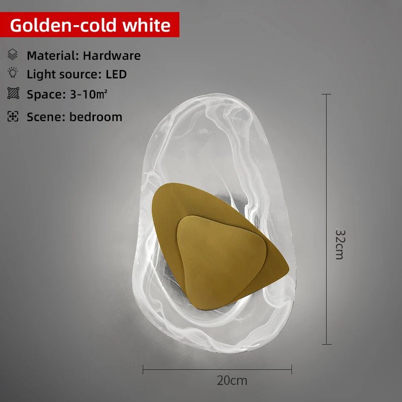 Applique murale Scandinave en verre transparent noir et or - Lumeria