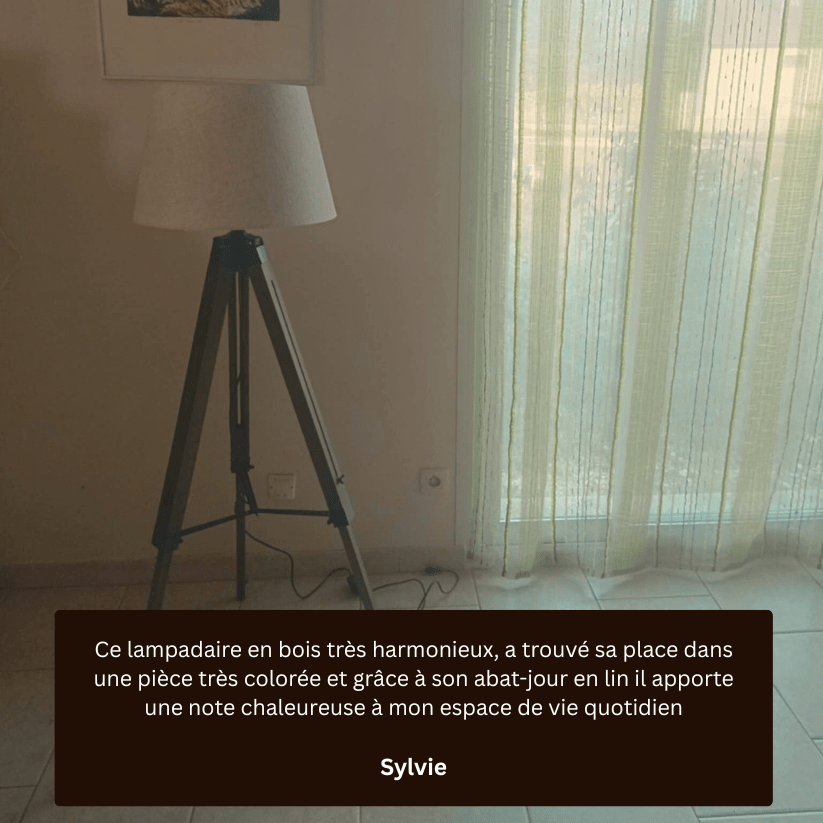 Lampadaire en bois vintage - Lumeria