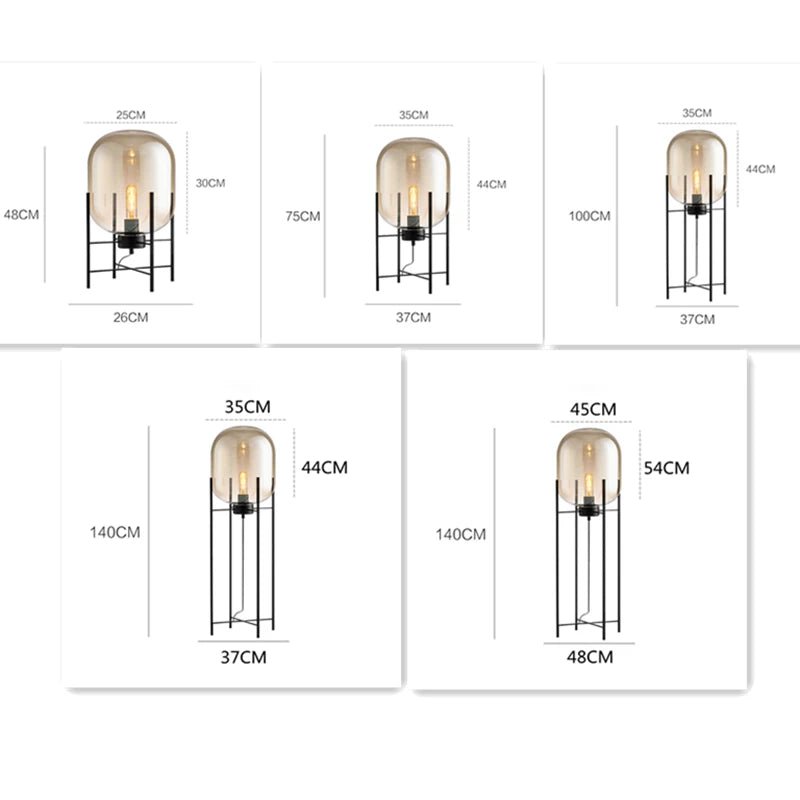 Lampadaire en verre et métal Oda Pulpo - Lumeria