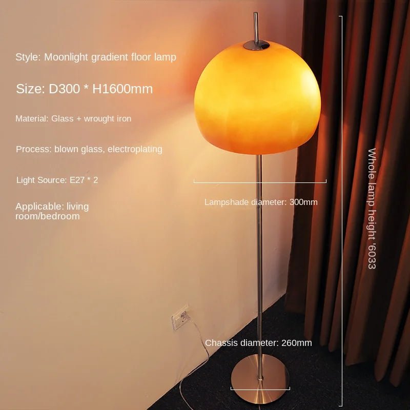 Lampadaire en verre et métal rétro Noudo - Lumeria