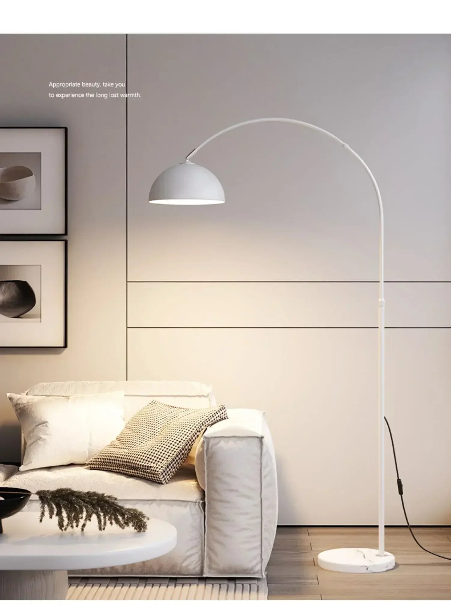 Lampadaire LED arc au design scandinave Vanel - Lumeria