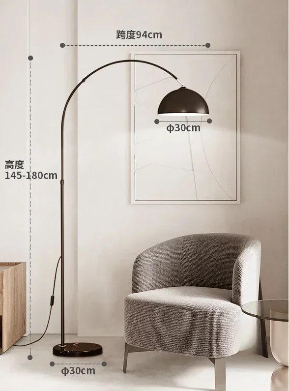 Lampadaire LED arc au design scandinave Vanel - Lumeria