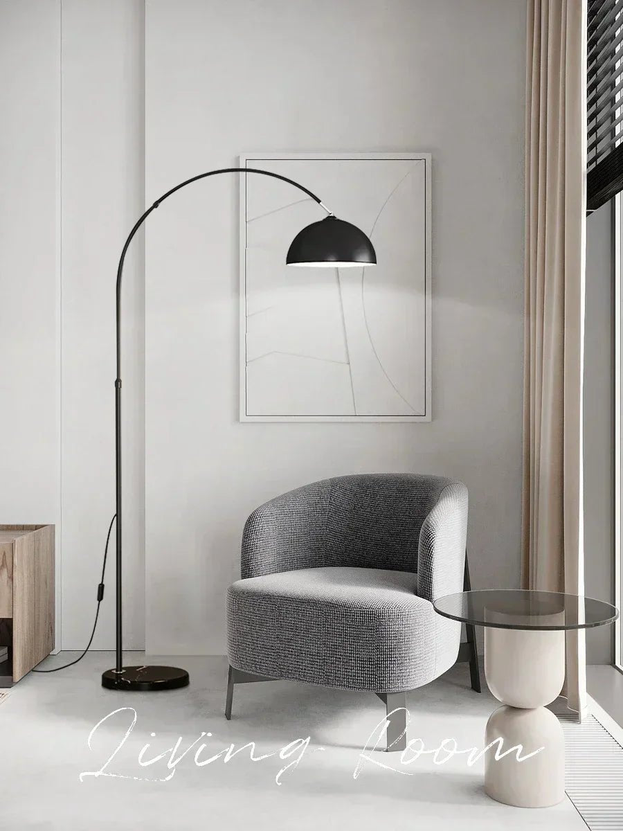 Lampadaire LED arc au design scandinave Vanel - Lumeria
