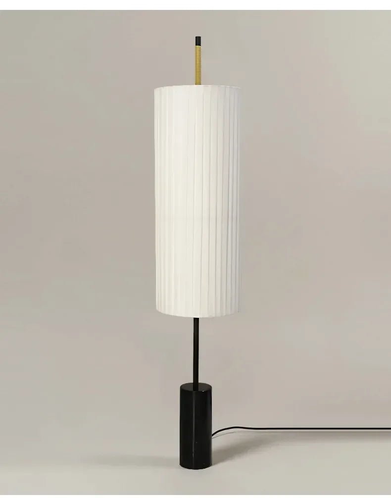 Lampadaire sur pied avec abat - jour tricoté main et éclairage réglable Japandi - Lumeria