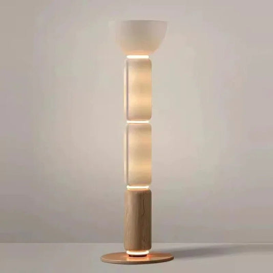 Lampadaire sur pied scandinave en fer avec abat - jour verre dépoli - Lumeria