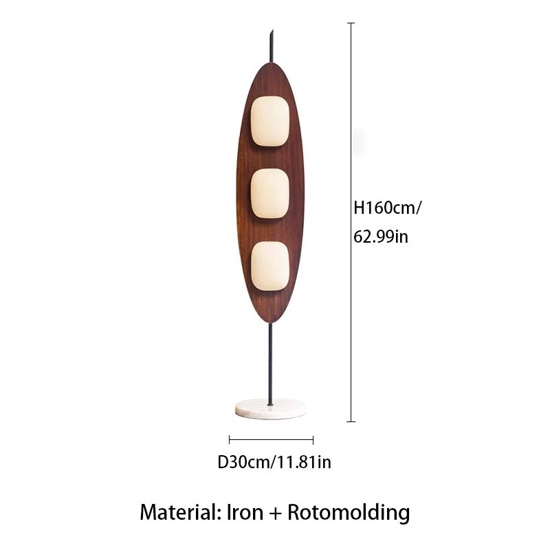 Lampadaire sur pied scandinave en fer effet bois à LED dimmable - Lumeria