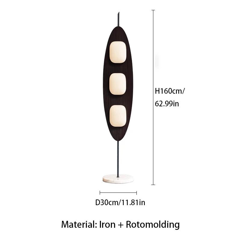 Lampadaire sur pied scandinave en fer effet bois à LED dimmable - Lumeria