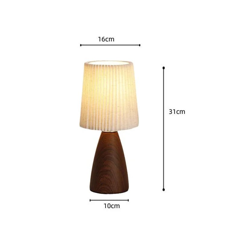 Lampe à poser en céramique blanche avec abat - jour plissé rechargeable - Lumeria