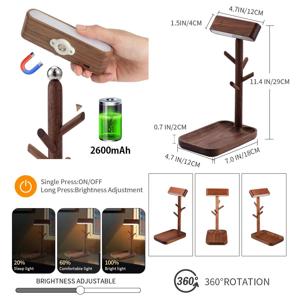 Lampe de bureau LED en bois nordique - Lumeria