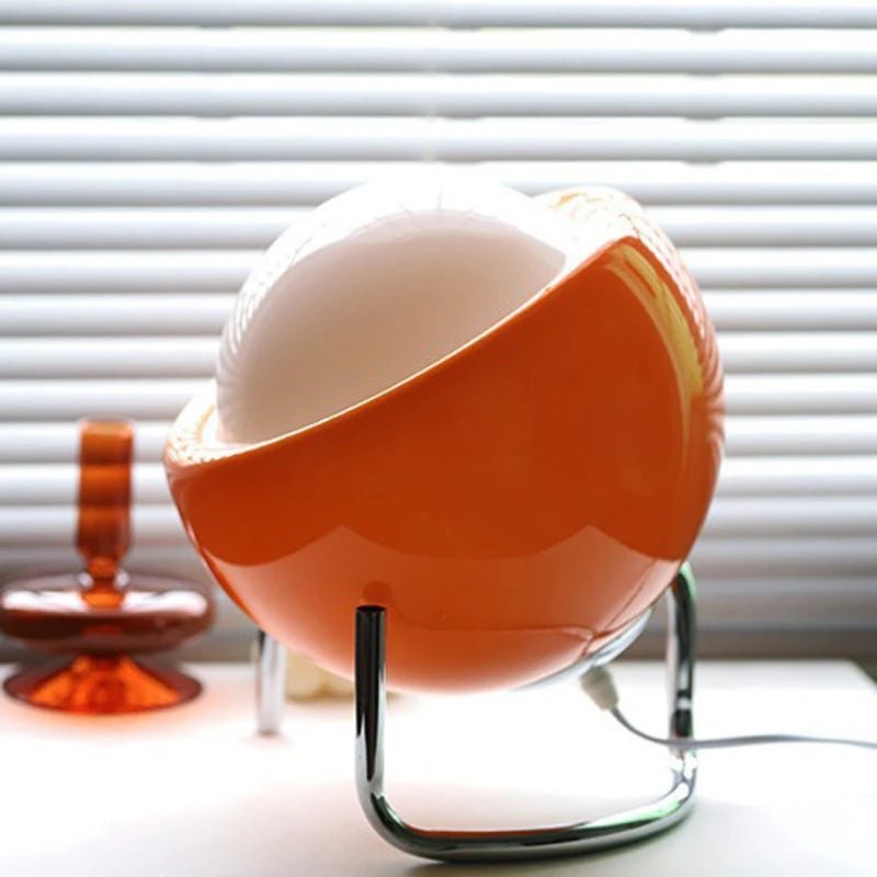 Lampe de table Bauhaus verre beige orientable à LED dimmable - Lumeria
