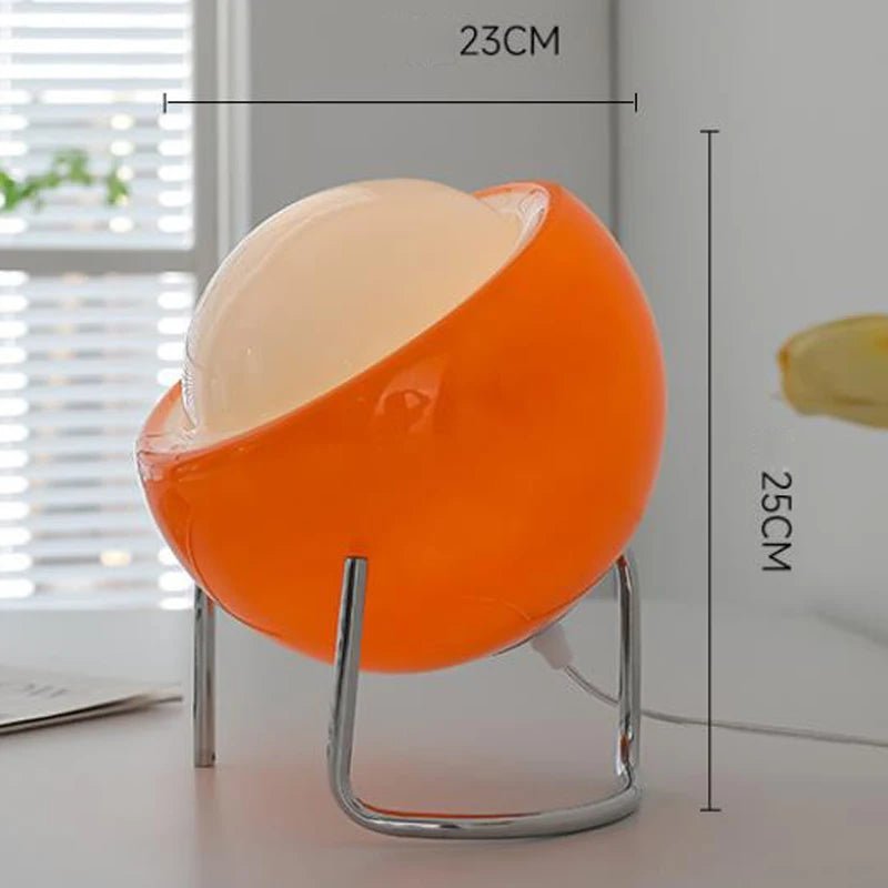 Lampe de table Bauhaus verre beige orientable à LED dimmable - Lumeria