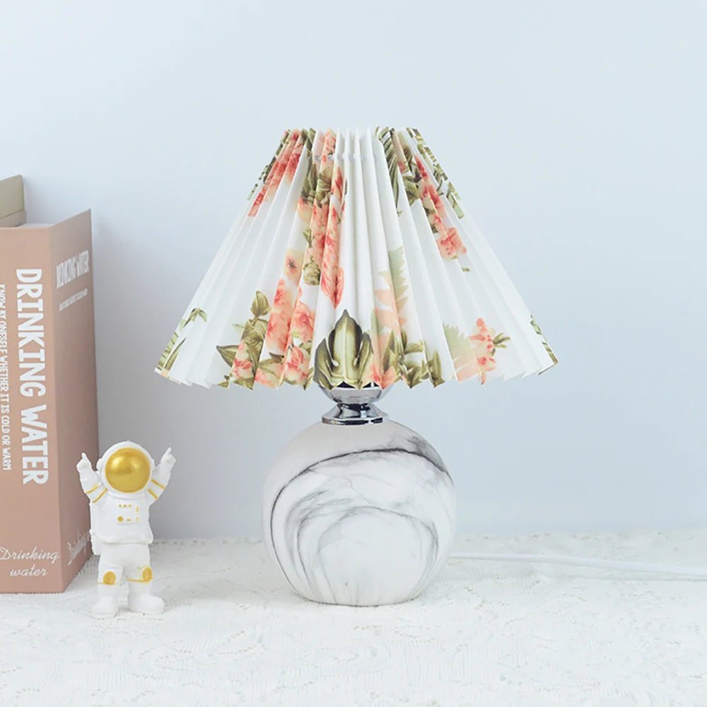 Lampe de table en céramique et tissu Tilène - Lumeria