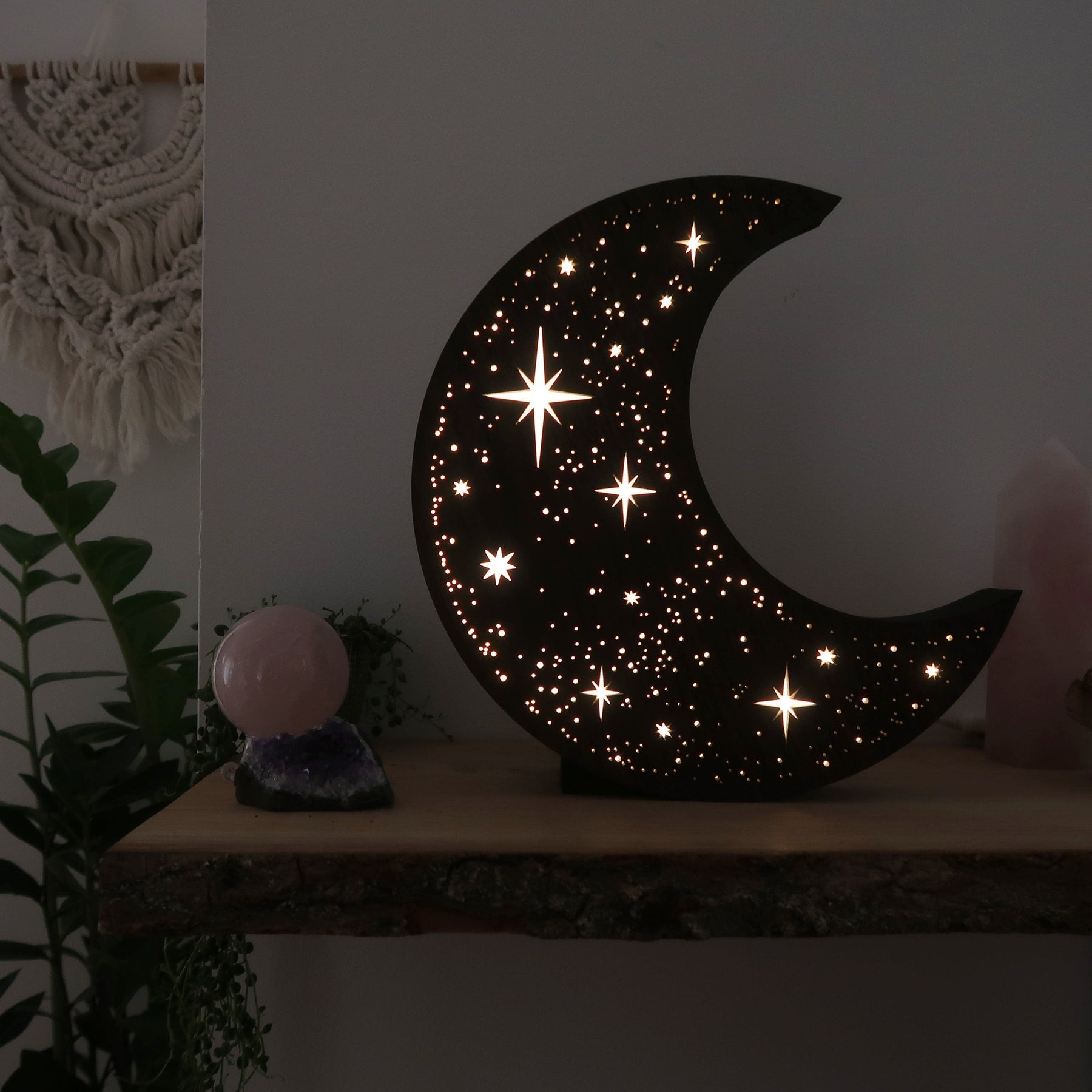 Lampe Étoilée en Forme de Lune - Lumeria