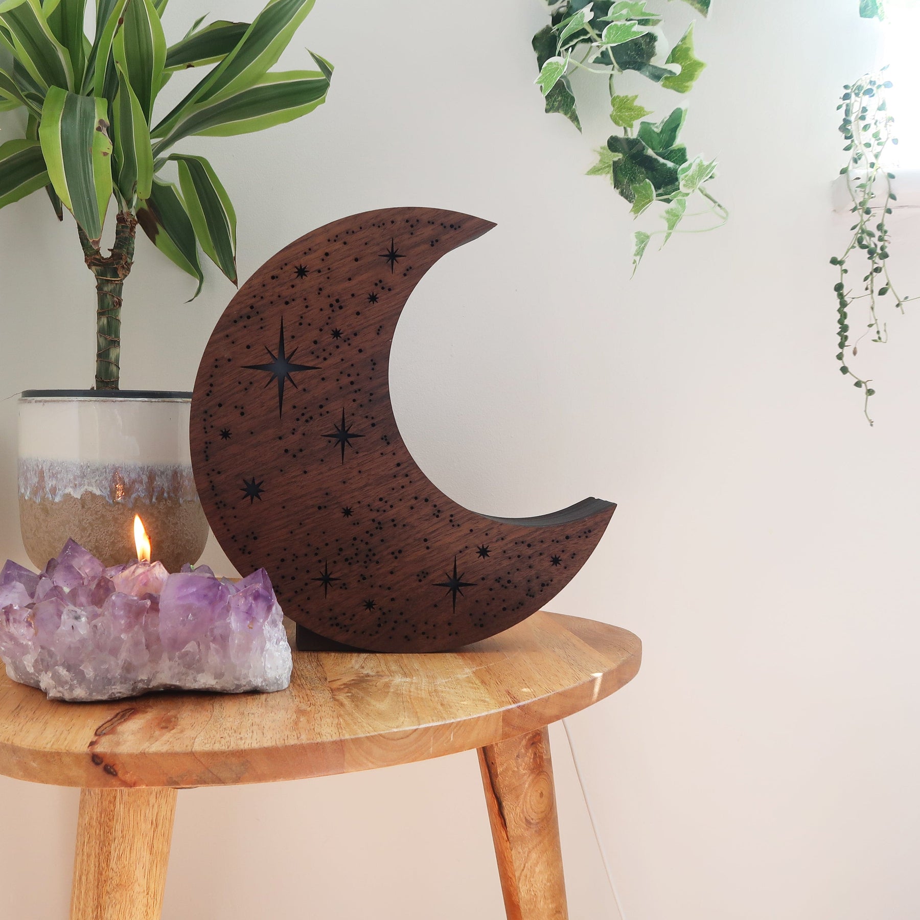 Lampe Étoilée en Forme de Lune - Lumeria