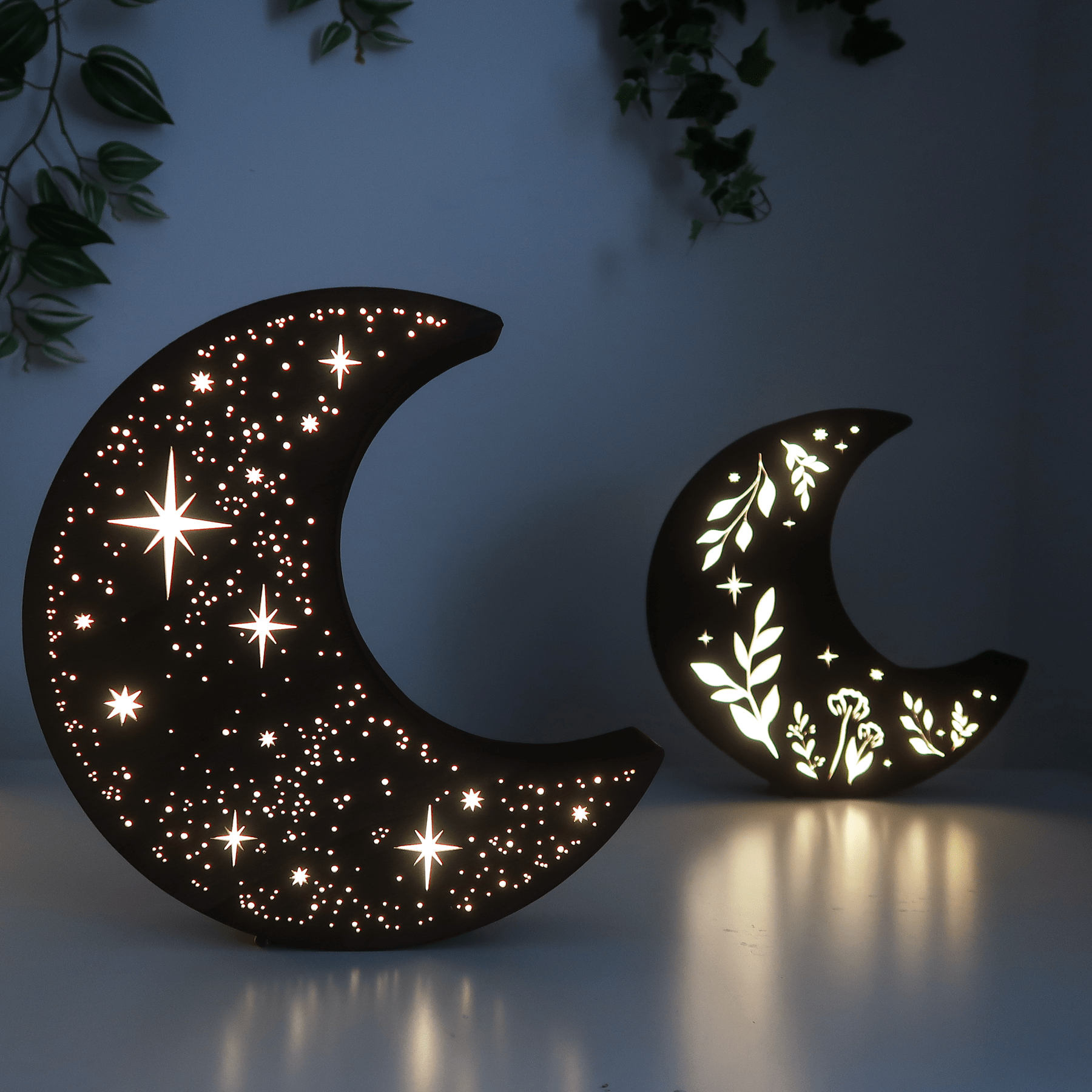 Lampe Étoilée en Forme de Lune - Lumeria