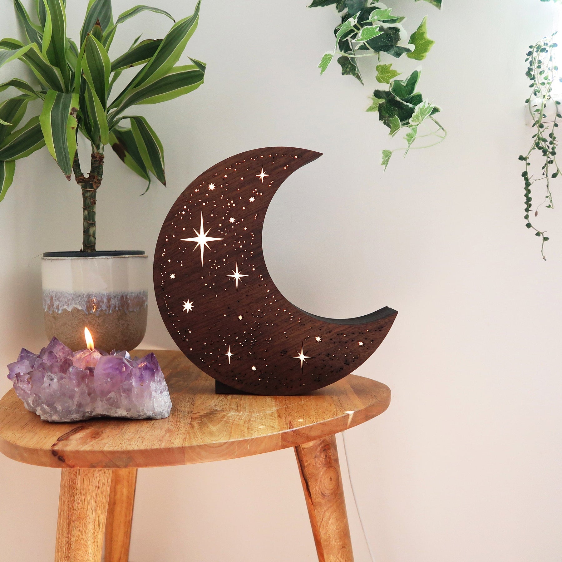 Lampe Étoilée en Forme de Lune - Lumeria