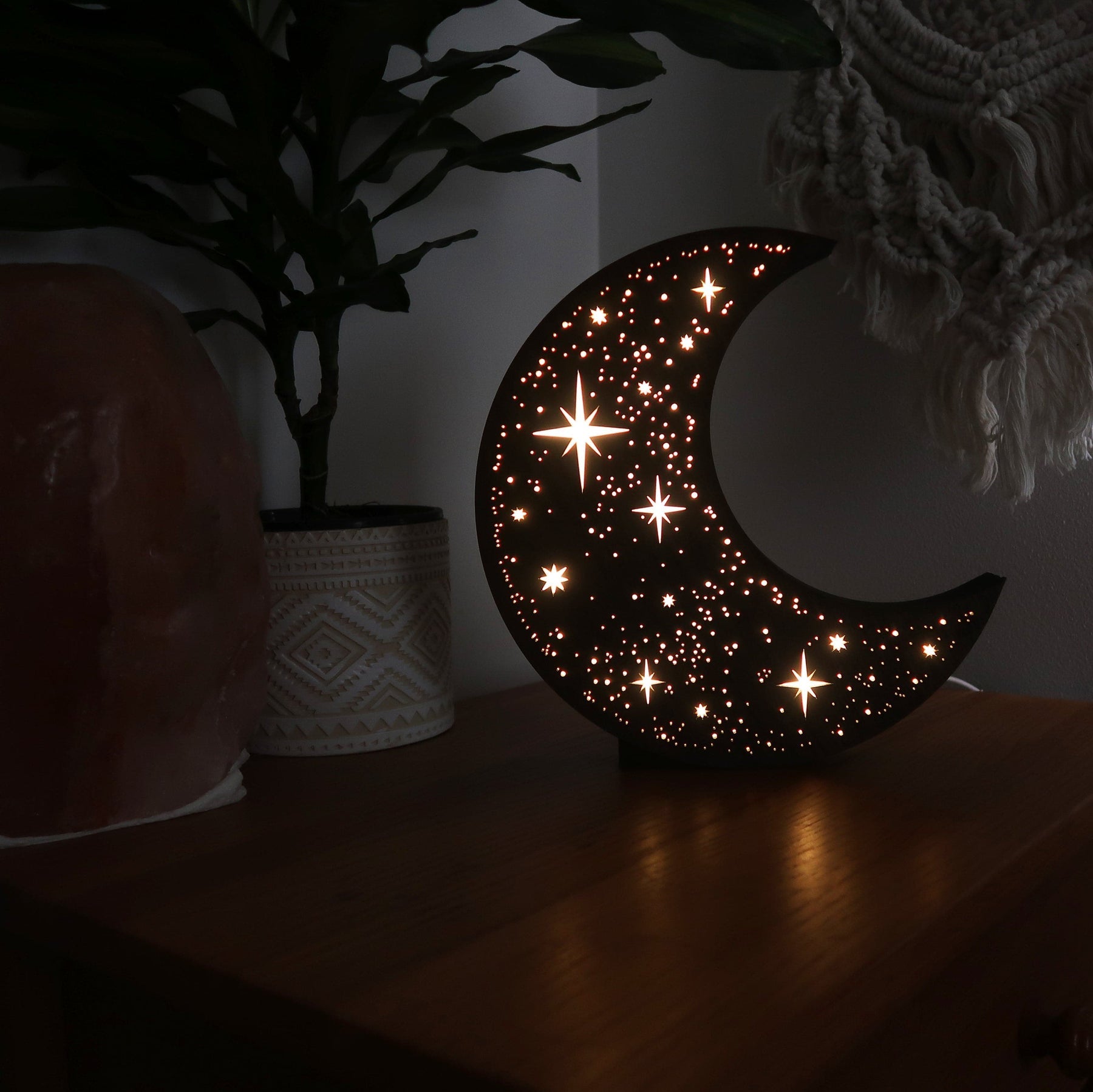 Lampe Étoilée en Forme de Lune - Lumeria