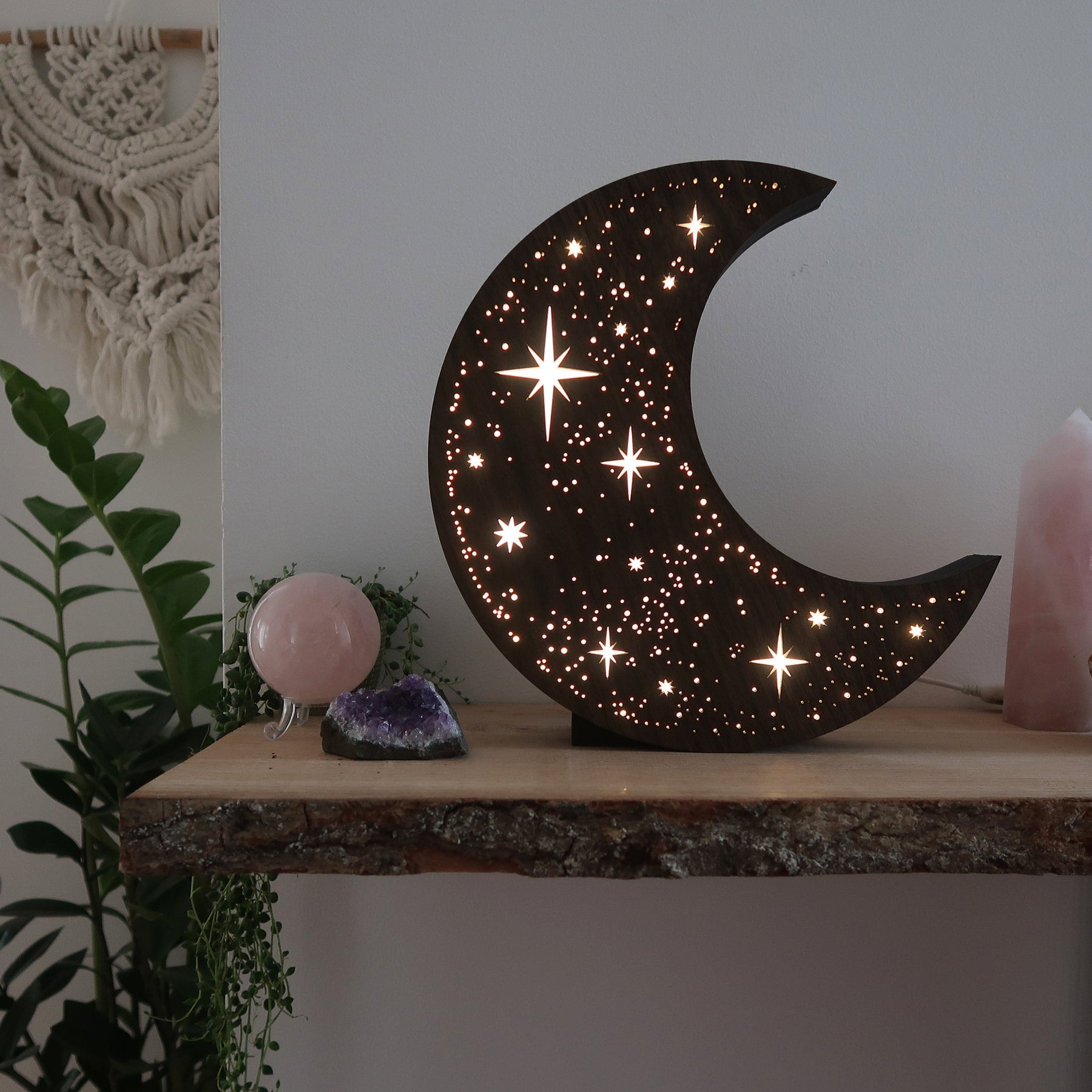 Lampe Étoilée en Forme de Lune - Lumeria