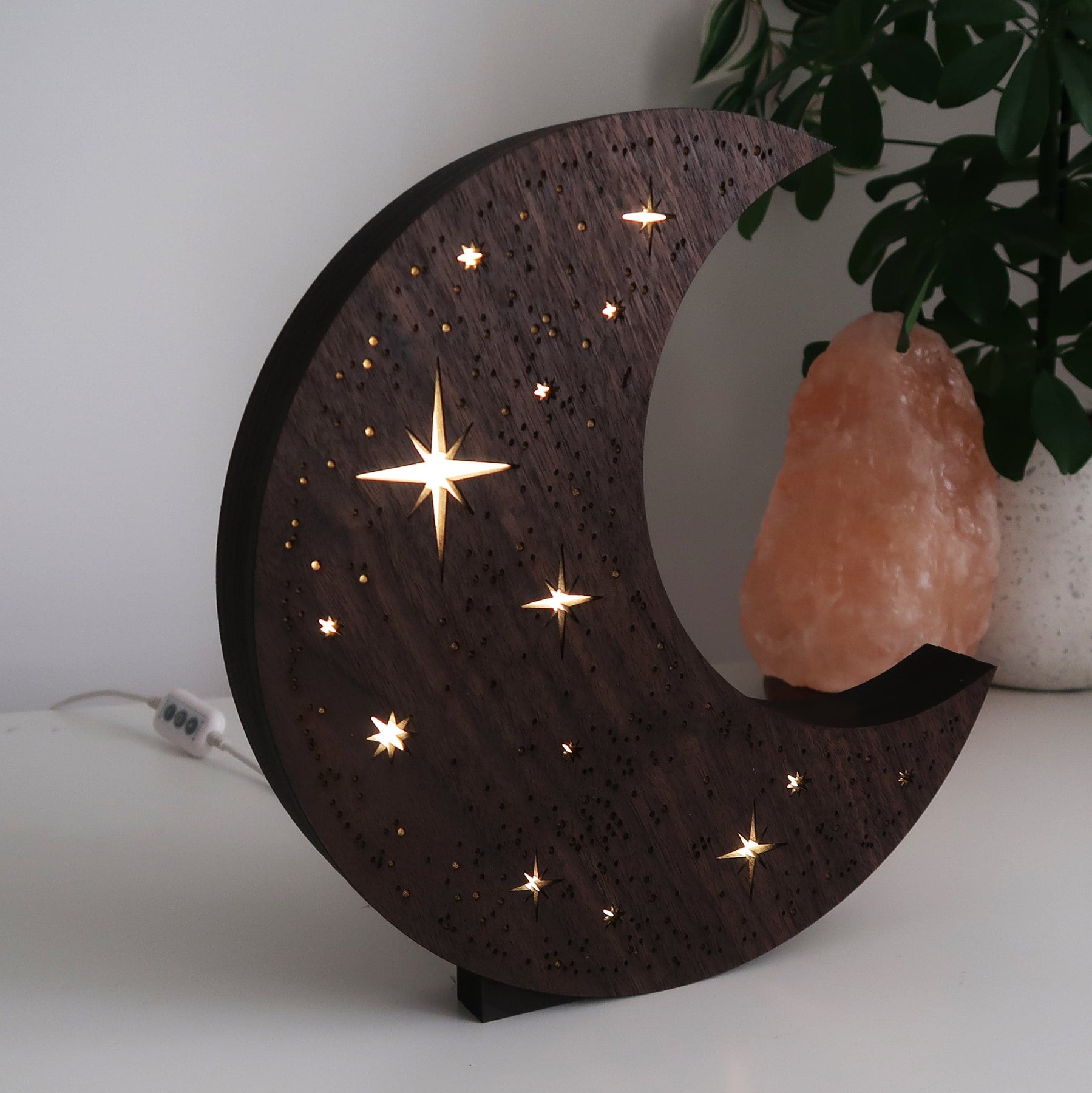 Lampe Étoilée en Forme de Lune - Lumeria