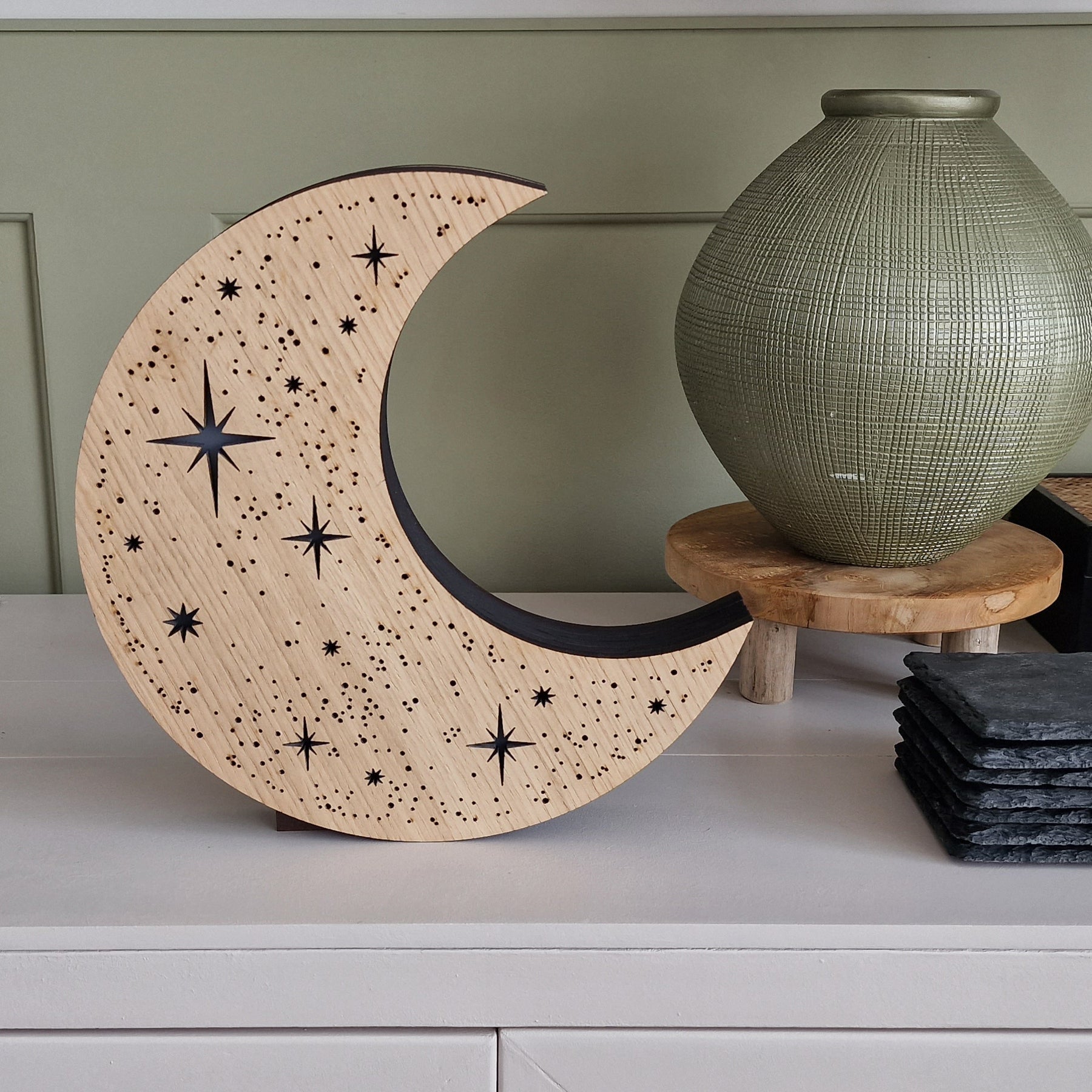 Lampe Étoilée en Forme de Lune - Lumeria