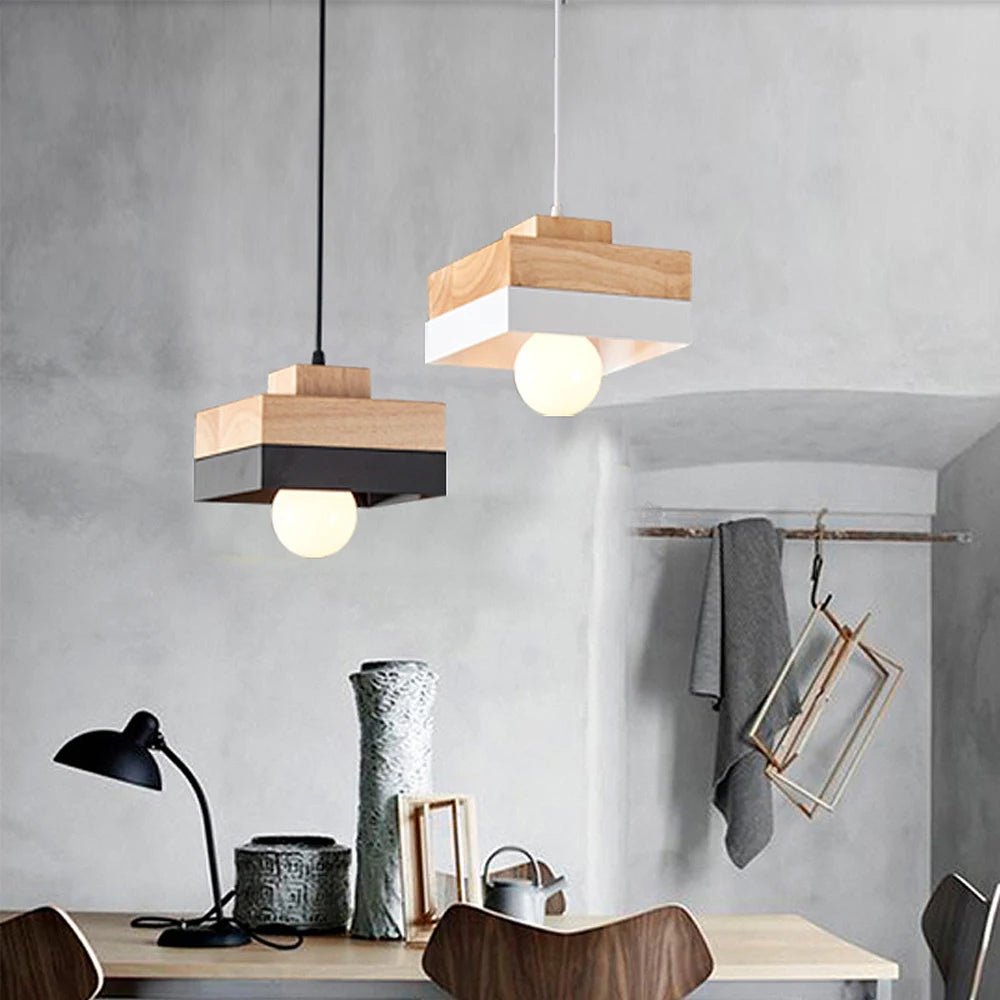 Lampe LED Suspendue en Bois au Design Nordique, Luminaire Décoratif d'Nik, Idéal pour Table de oral et, Salle à Manger, Chambre à Coucher, Cuisine, Salon ou Restaurant - Lumeria