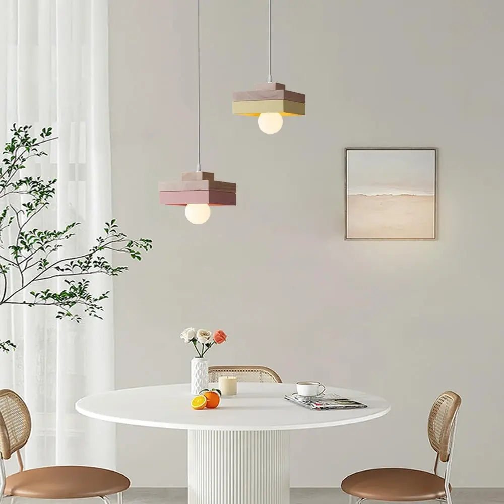 Lampe LED Suspendue en Bois au Design Nordique, Luminaire Décoratif d'Nik, Idéal pour Table de oral et, Salle à Manger, Chambre à Coucher, Cuisine, Salon ou Restaurant - Lumeria