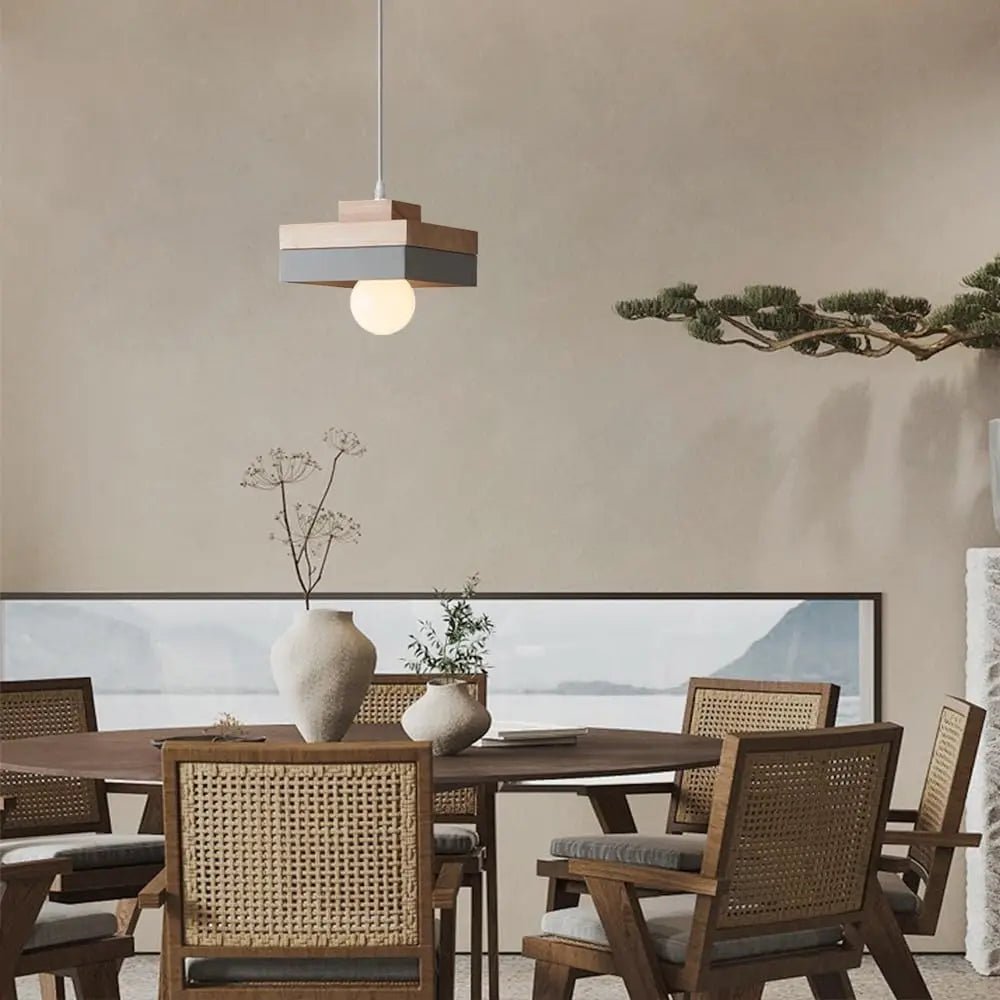 Lampe LED Suspendue en Bois au Design Nordique, Luminaire Décoratif d'Nik, Idéal pour Table de oral et, Salle à Manger, Chambre à Coucher, Cuisine, Salon ou Restaurant - Lumeria