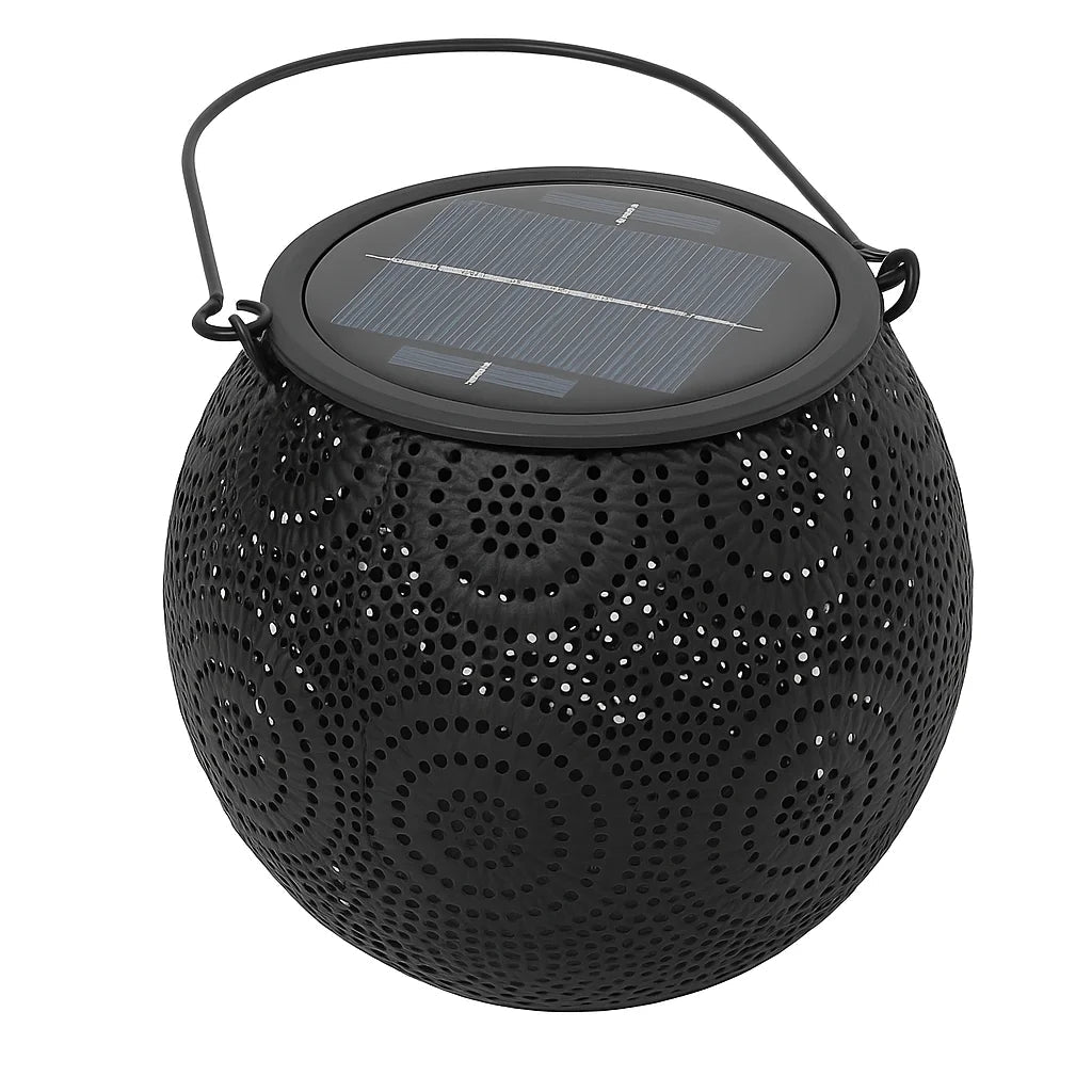Lanterne solaire métal suspendue vintage à LED chaude automatique - Lumeria