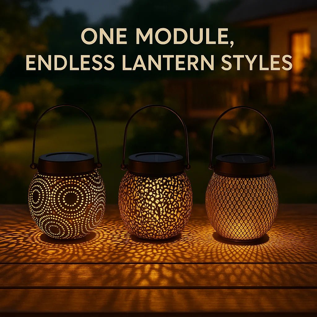 Lanterne solaire métal suspendue vintage à LED chaude automatique - Lumeria