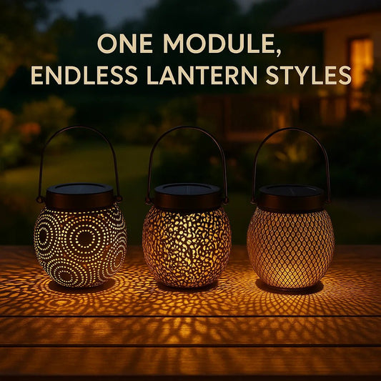 Lanterne solaire métal suspendue vintage à LED chaude automatique - Lumeria