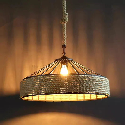 Lustre en chanvre et acier Serpo - Lumeria