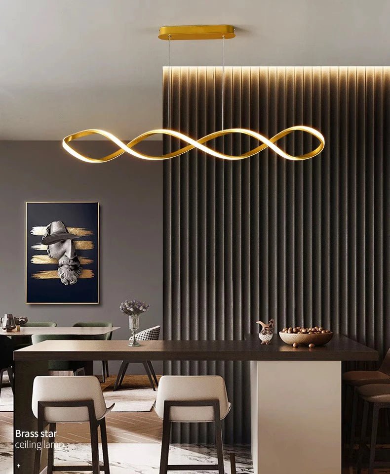 Lustre LED en métal au design moderne