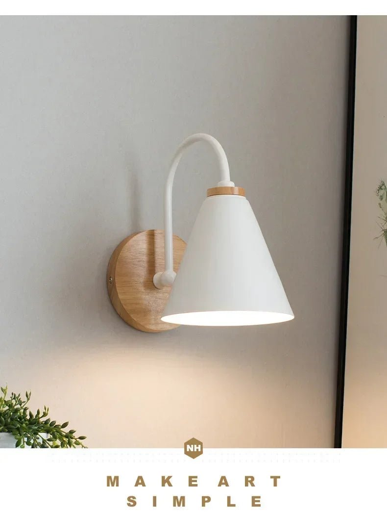 Nordic Wall Sconce Light Fixture for Bedroom Bedside Living Room Lighting Luminaire Lamp Indoor Wooden decor retro - Lumeria