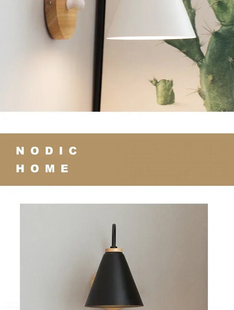 Nordic Wall Sconce Light Fixture for Bedroom Bedside Living Room Lighting Luminaire Lamp Indoor Wooden decor retro - Lumeria