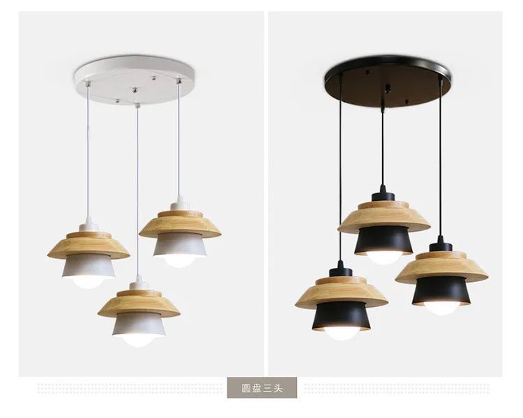 pendant light led pendant fixture hanging kitchen lamp dining room lamp E27 dinning room lights wood pendant lamp modern lustre - Lumeria