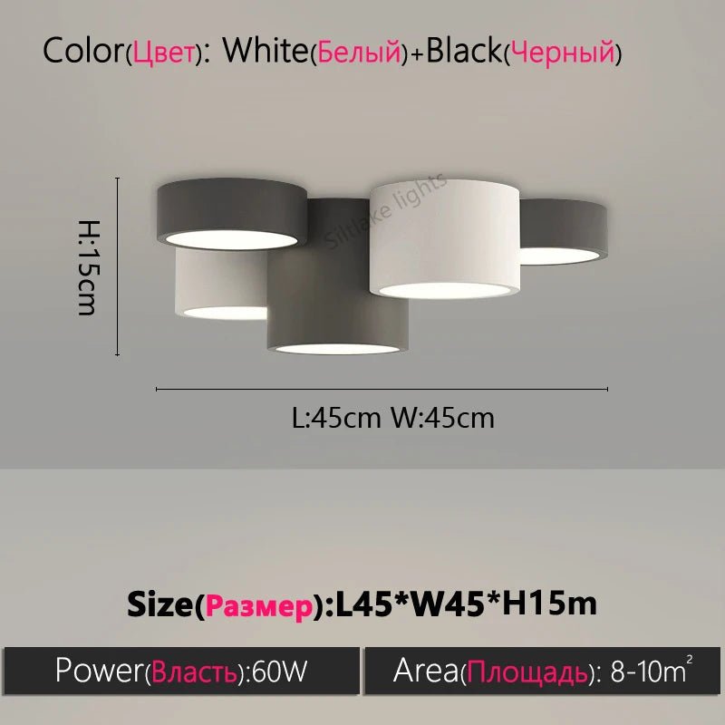 Plafonnier circulaire métal noir avec diffuseur acrylique blanc - Lumeria