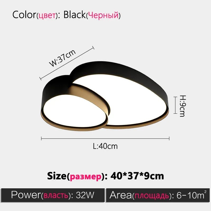Plafonnier LED dimmable en métal et acrylique noir au style moderne - Lumeria