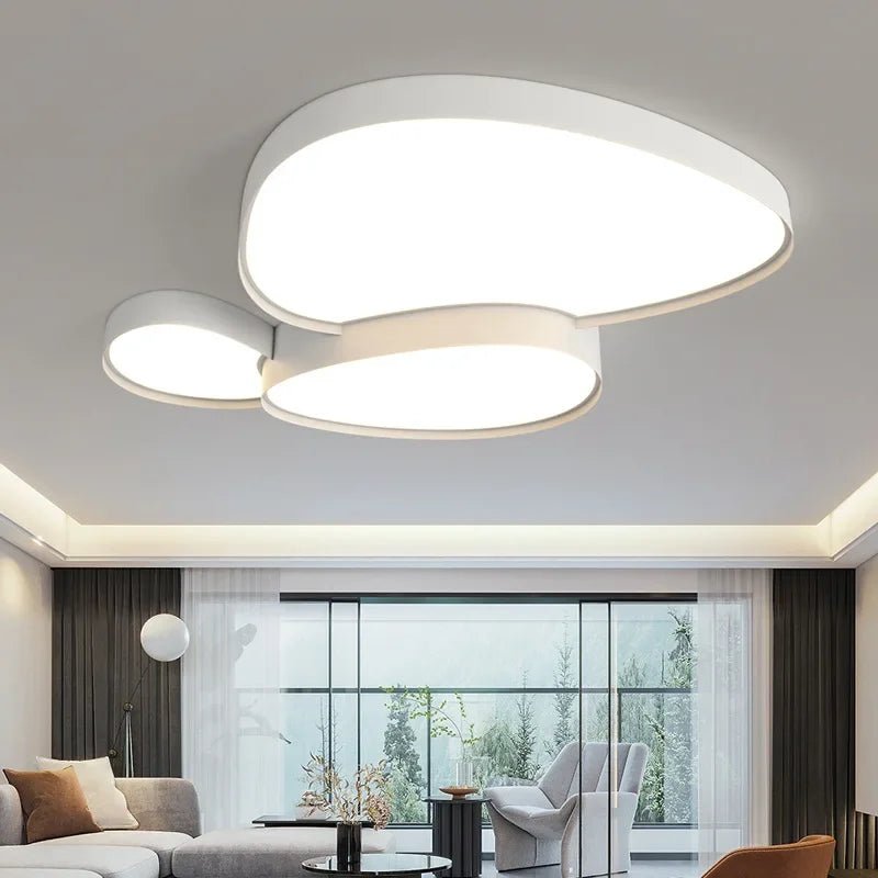Plafonnier LED dimmable en métal et acrylique noir au style moderne - Lumeria