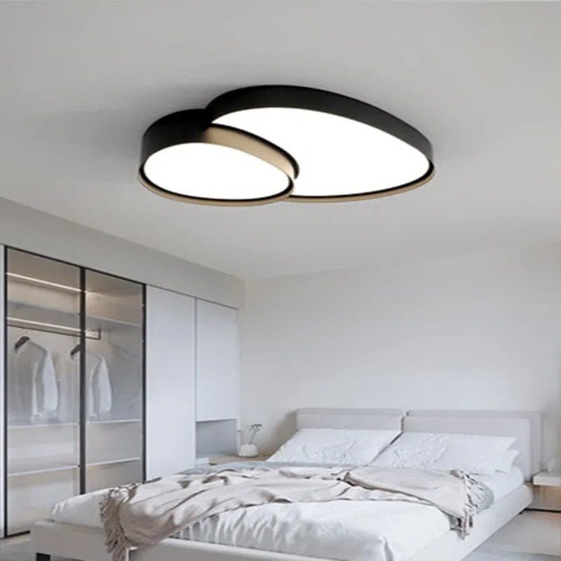 Plafonnier LED dimmable en métal et acrylique noir au style moderne - Lumeria