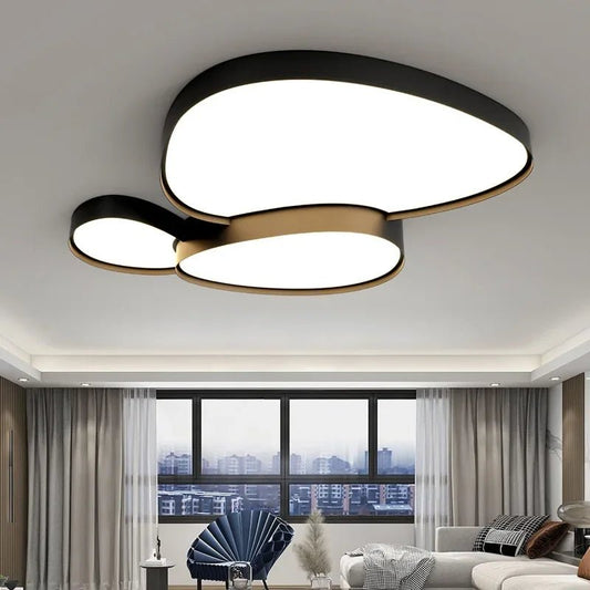 Plafonnier LED dimmable en métal et acrylique noir au style moderne - Lumeria
