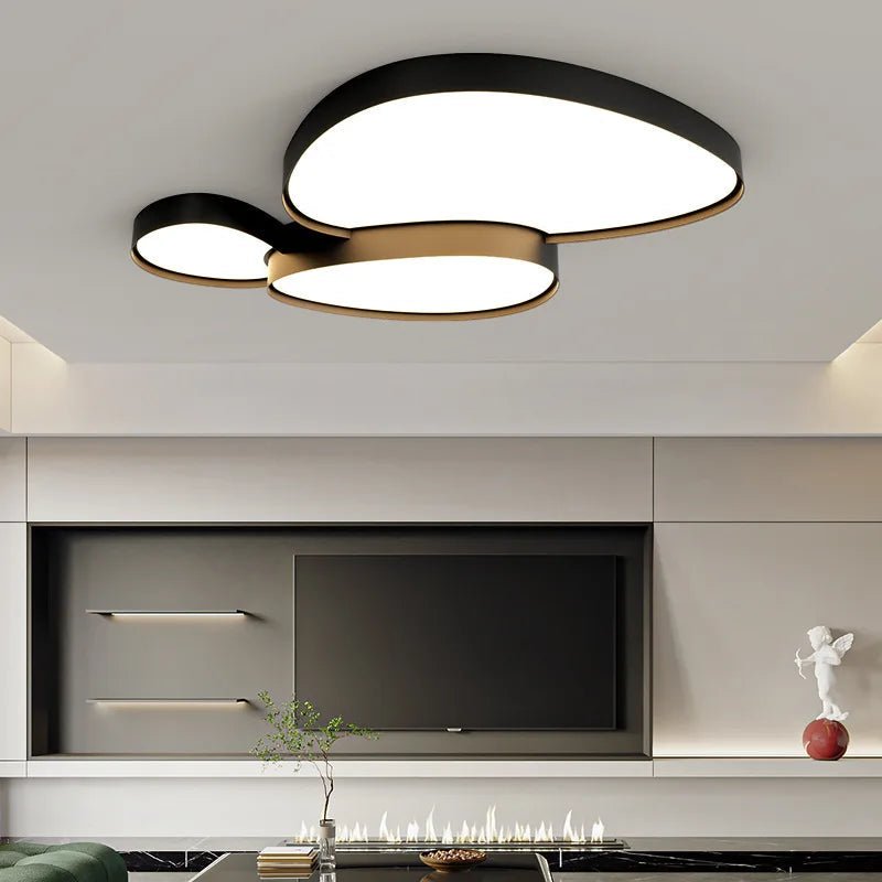 Plafonnier LED dimmable en métal et acrylique noir au style moderne - Lumeria