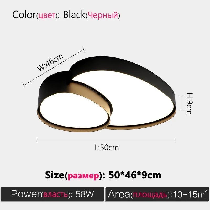 Plafonnier LED dimmable en métal et acrylique noir au style moderne - Lumeria