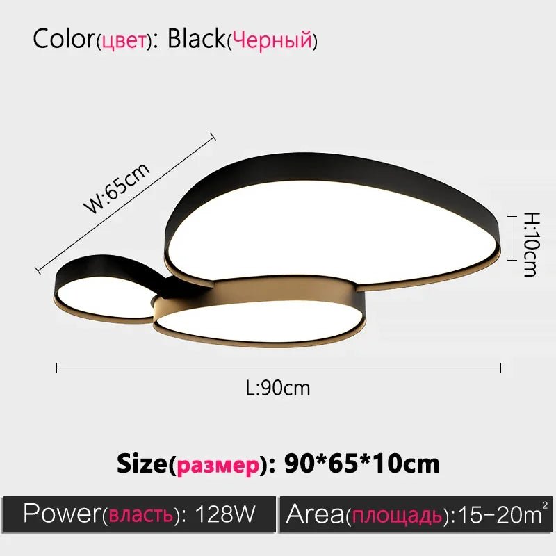 Plafonnier LED dimmable en métal et acrylique noir au style moderne - Lumeria