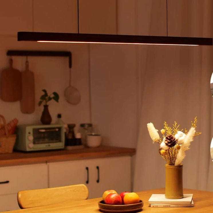 Plafonnier LED en Bois group au Design Nordique, Luminaire Décoratif d'Nik, Idéal pour un Salon, une Cuisine, un Bar ou une Salle à Manger - Lumeria