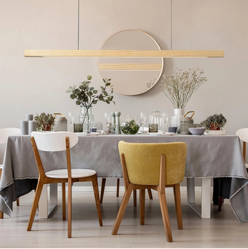 Plafonnier LED en Bois group au Design Nordique, Luminaire Décoratif d'Nik, Idéal pour un Salon, une Cuisine, un Bar ou une Salle à Manger - Lumeria