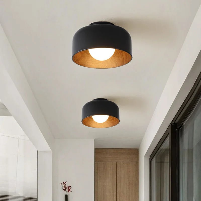 Plafonnier rond noir mat en fer avec LED G9 à lumière variable - Lumeria