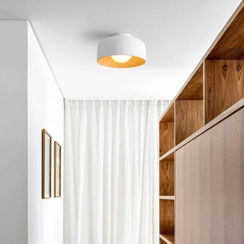 Plafonnier rond noir mat en fer avec LED G9 à lumière variable - Lumeria